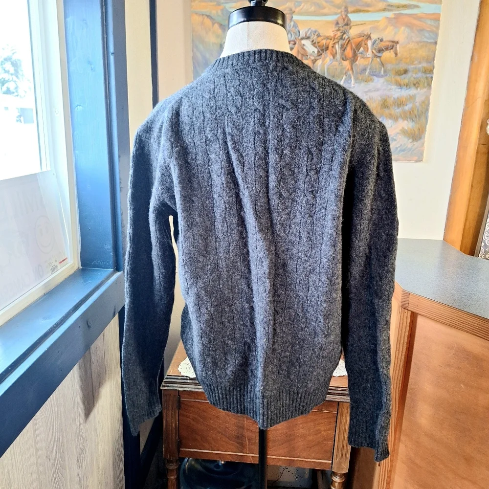 J. Crew Cable Knit Crewneck 100% Lambs Wool Sweater, Size Large, Style#78319